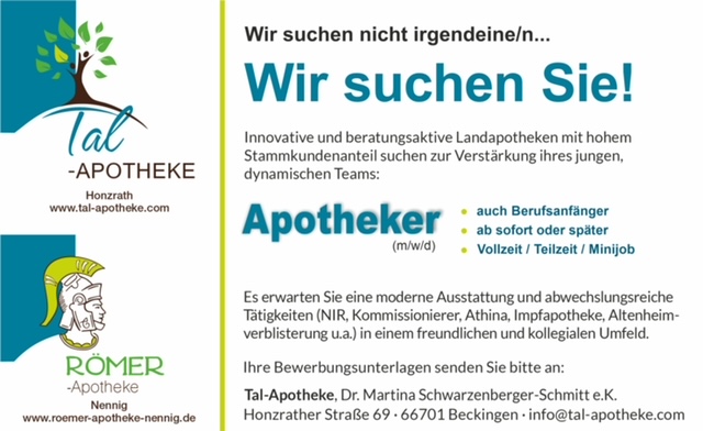Apotheker/in Anzeige